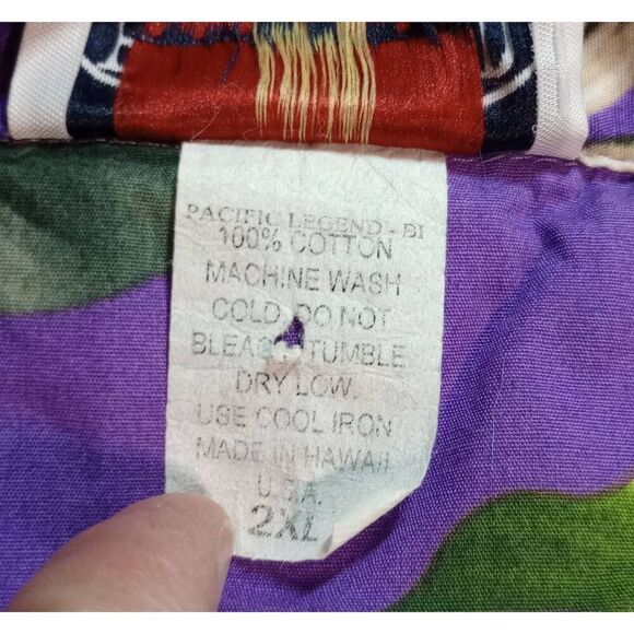 Pacific Legend Shirt Men's 2xl Purple Button Front Short Sleeve Tropical Hawaiia - Picture 5 of 6